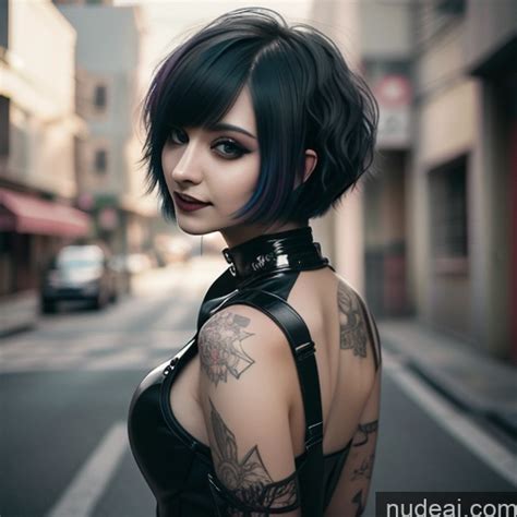 Nude AI Image For Short Hair Huge Boobs Big Ass Gothic Punk Girl Porn