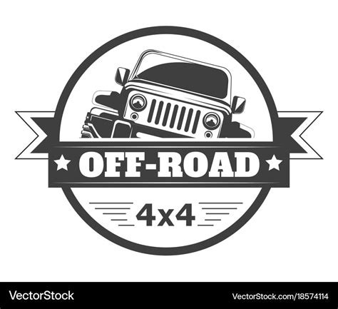 Off Road 4x4 Extreme Car Club Logo Template Vector Image