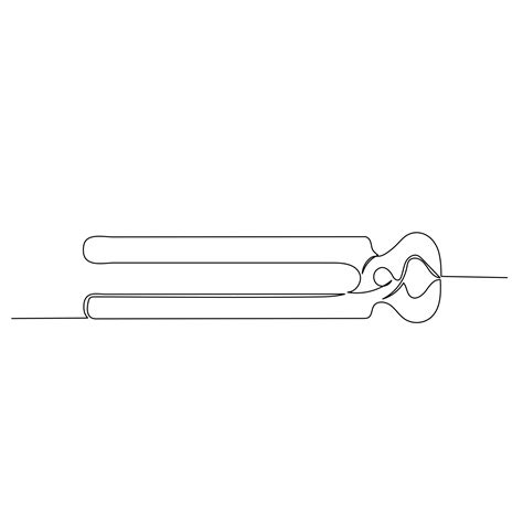 Continuous Line Drawing Of A Wire Cutting Nail Puller Pincer Simple