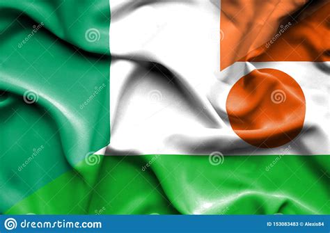 Bandera Que Agita De Niger Y De Irlanda Stock de ilustración