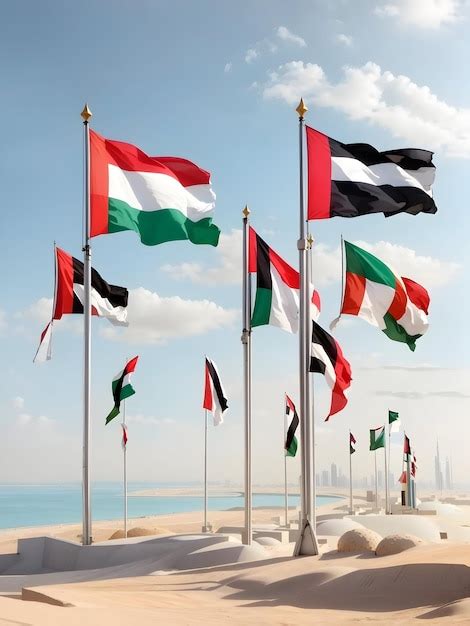 Premium Photo Photo Uae Flag Made Of Metallic Brush Paint On