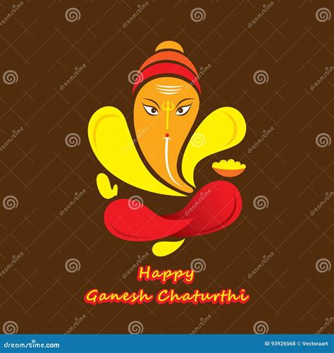 Happy Ganesha Chaturthi Greeting Design Stock Vector - Illustration of ...