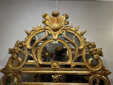 Proantic Grand Miroir Parcloses En Bois Dor Epoque R Gence