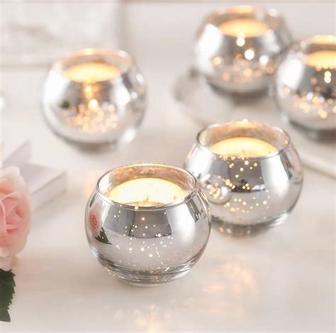 Tebery 12 Pack Round Gold Votive Candle Holders 2 Inch Glass Tealight Candle Holder