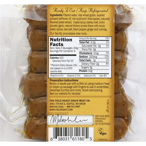 Field Roast Sausages Breakfast Vegan Apple Maple Oz Instacart