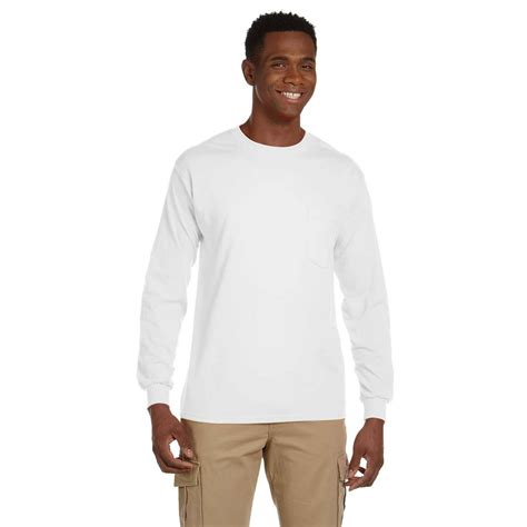 Gildan The Gildan Adult Ultra Cotton 6 Oz Long Sleeve Pocket T Shirt