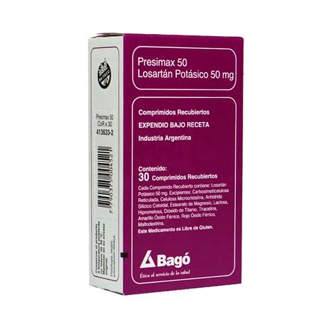 Presimax Losartan Potasico Mg Cont Comprimidos Recubiertos