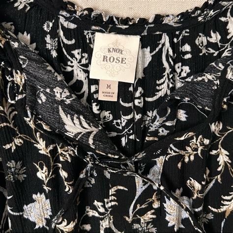 Knox Rose Dresses Knox Rose Black Floral Print Midi Dress Size