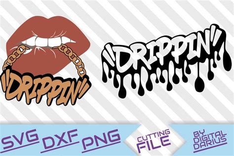 2x Drippin Graffiti Svg Afro Woman Gold Chain Biting Lips 299026