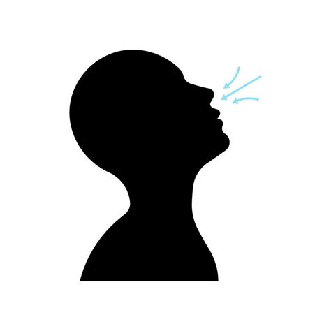 Silhouette Of Human Head Breathing Vector Isolated On White Background