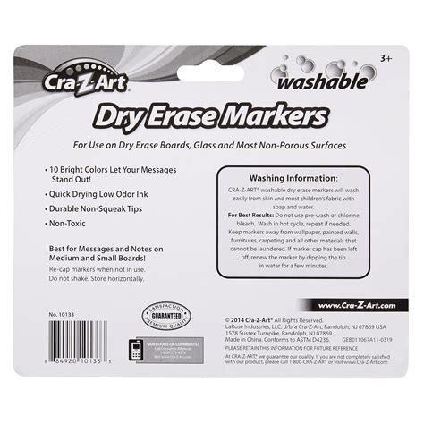 Cra Z Art Kids Washable Broadline Dry Erase Markers 10