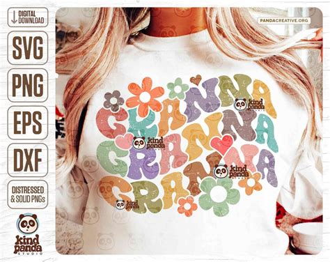 Floral Granna Svg Png Sublimation Groovy Grandma Png Shirt Design