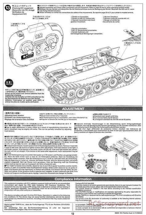 Tamiya Manual German Tank Panther Ausf A Scale