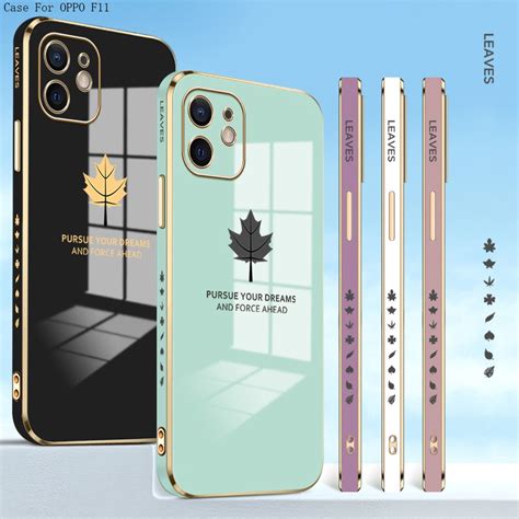 Oppo F11 F9 F7 F5 Find X3 Pro Youth For Maple Leaf เคส Tpu ชุบไฟฟ้า กัน