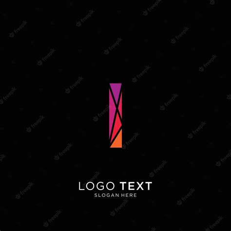 Premium Vector | I logo technology colorfull on black background