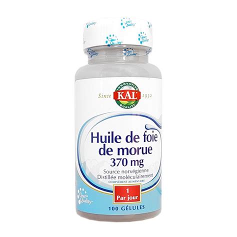 Huile De Foie De Morue 370 Mg 100 Gelules Kal