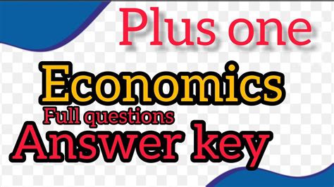 Plus One Economics Public Exam Answerkey Youtube