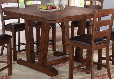 Lanesboro Distressed Walnut Counter Height Table From New Classics