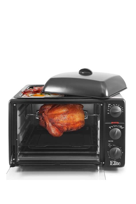 Maxi Matic Elite Platinum 08cu Ft Multi Function Toaster Oven With Rotisserie In Black Modesens