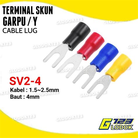 Jual Kabel Skun Y Fork Isolasi SV2 4 Cable Lug Terminal Sekun Shopee