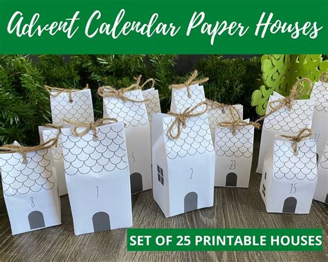 Advent Calendar Paper Craft, Paper House Printable, Printable Advent ...