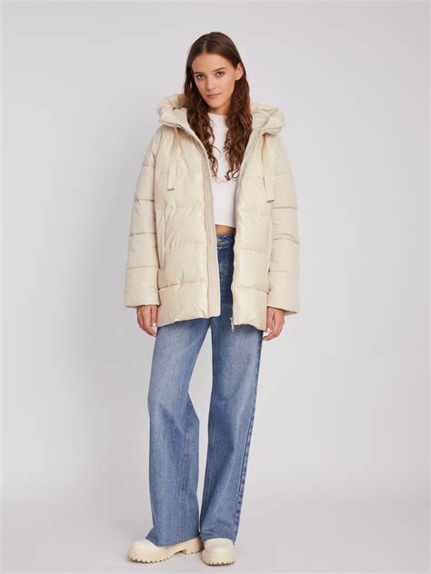 Тёплая дутая стёганая куртка с капюшоном и рукавом-реглан 023345161094 ...