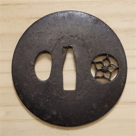 Garde D P E Fer Antique Plum Blossom Openwork Tsuba Sword Fitting