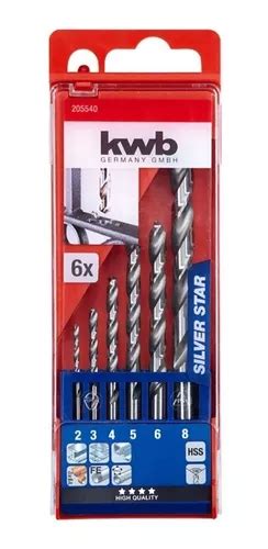 Kit Set Juego Brocas Para Metal Hss 6 Piezas Kwb 205540 Cuotas Sin