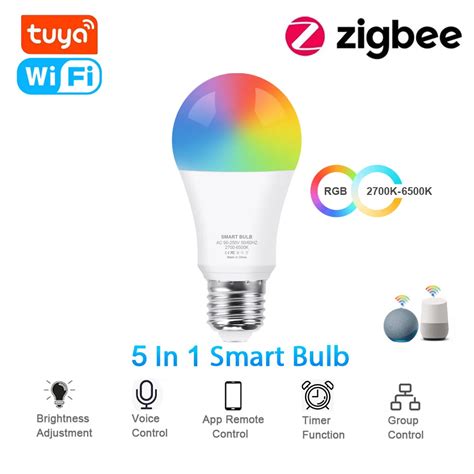 18W Tuya Wifi Smart Light Bulb RGB E27 Zigbee Led Bulb Smart Home Tuya