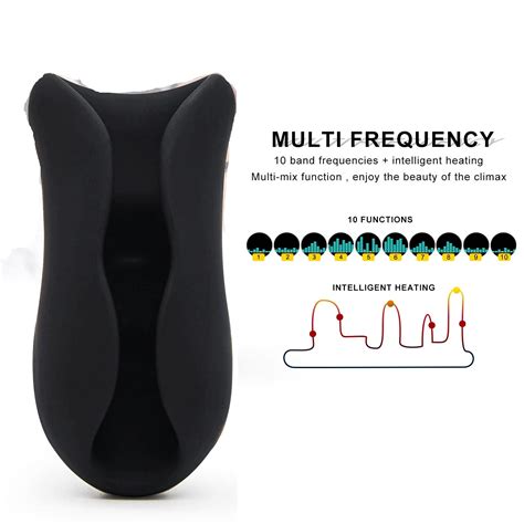 Adult Sex Toy Silicone Warming Stroker 10 Vibration Functions Rechargeable Blackslate