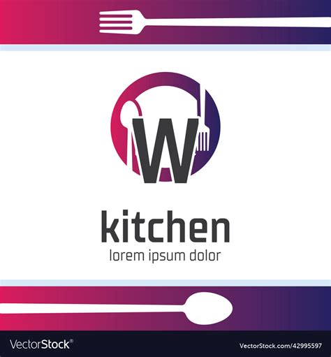 Letter w food and drink logo design restaurant Vector Image