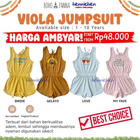 Jual HARGA AMBYAR Bohopanna Viola Jumpsuit 1 10 Tahun Romper Kutung