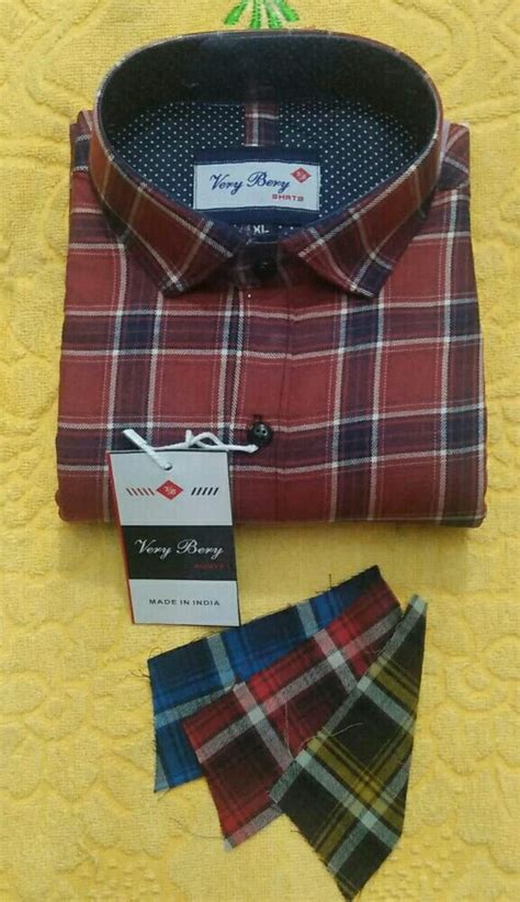 Very Bery Collar Neck Men Full Sleeves Check Shirt Size M L Xl At Rs