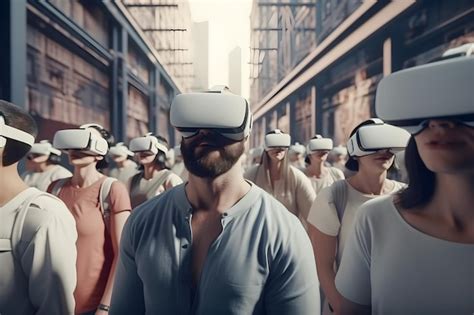 Gafas Vr Personas Con Gafas Virtuales Visitan Un Recorrido Realidad