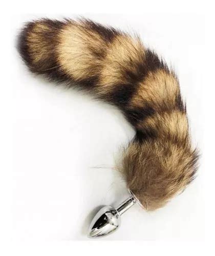 Plug Anal Cola De Zorro Color Cafe Claro Talla M Cuotas sin interés