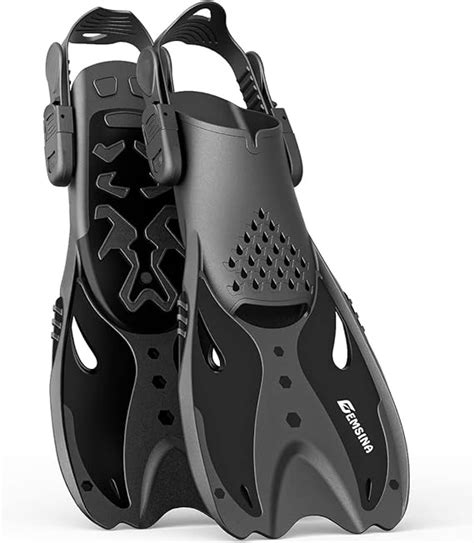 Emsina Snorkel Fins Adjustable Buckles Open Heel Swim Flippers Travel