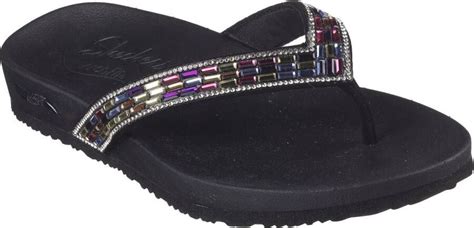 Skechers Arch Fit Meditation Glam Gal Dames Slippers Zwartmulticolour Schoenennl