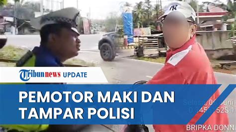 Tak Terima Ditegur Pemotor Tanpa Helm Di Riau Malah Maki Maki Dan