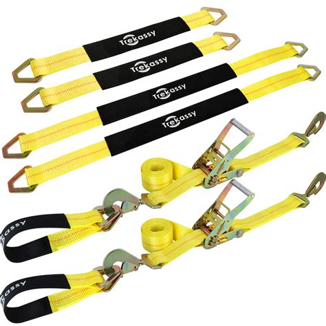 Buy Trekassy 2x 96 Car Tie Down Straps For Trailers Heavy Duty Car