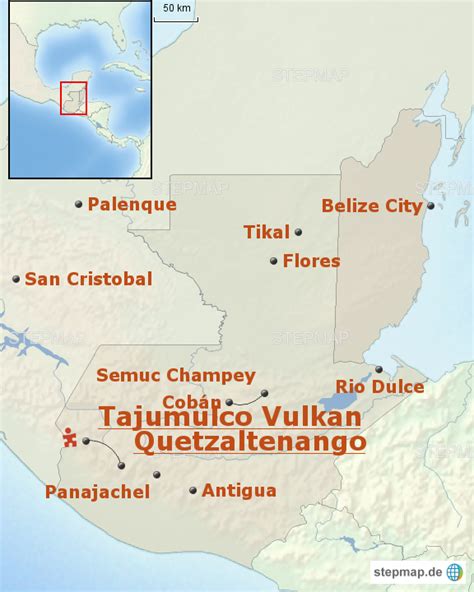 Stepmap Guatemala Baustein Tajumulco Landkarte F R Mexiko