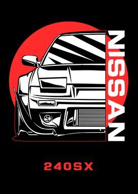 Nissan 240SX Poster Picture Metal Print Paint By Faissal Thomas