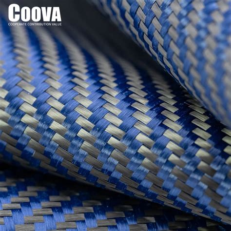 F214 COOVA 3K240g Blue Kevlar Carbon Fiber Cloth Twill Fibra De Carbono