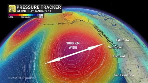 Vancouver weather: Map shows 3,000 km wide low bringing rain - North ...