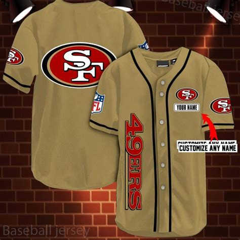 Personalized Nfl San Francisco 49ers Logo 3d Baseball Jersey