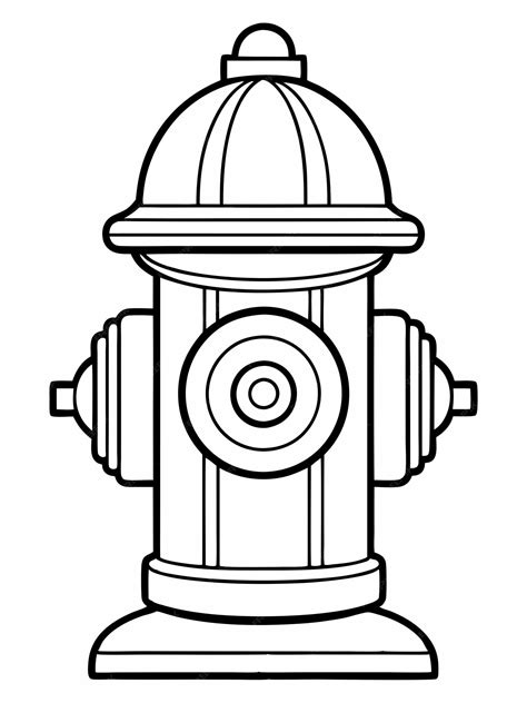 Fire Hydrant Coloring Book Pages For Children And Adults With Vector