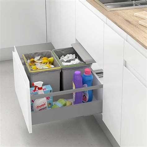 Cubo Basura Ecol Gico Rectangular L Para Caj N De Cocina