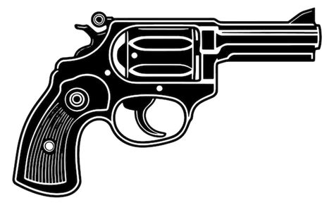 Premium Vector A Black And White Drawing Of A Gun With The Word Gun