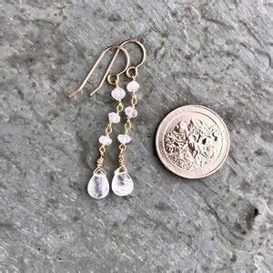 Moonstone Earring Silver Or Gold Moonstone Tear Drop Wire Wrapped