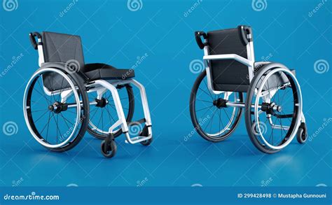 Black Wheelchair Isolated on Colored Blue Background, Hospital Wheelchair Stock Illustration ...