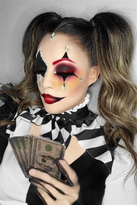 Harley Quinn Joker ♥️♠️♦️♣️ Halloween Makeup Pretty Holloween Makeup Edgy Makeup